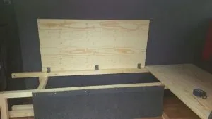 Lift up seat for storage underneath