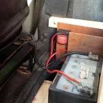 The final installation under the bed/seat