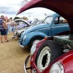 Lots of the classic VW Beetles on display