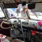 Interior of a double cab VW splitscreen pick up