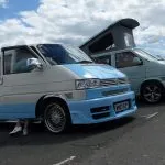 VW T4 Camper in baby blue colour scheme