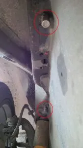 Some of the belly pan bolts