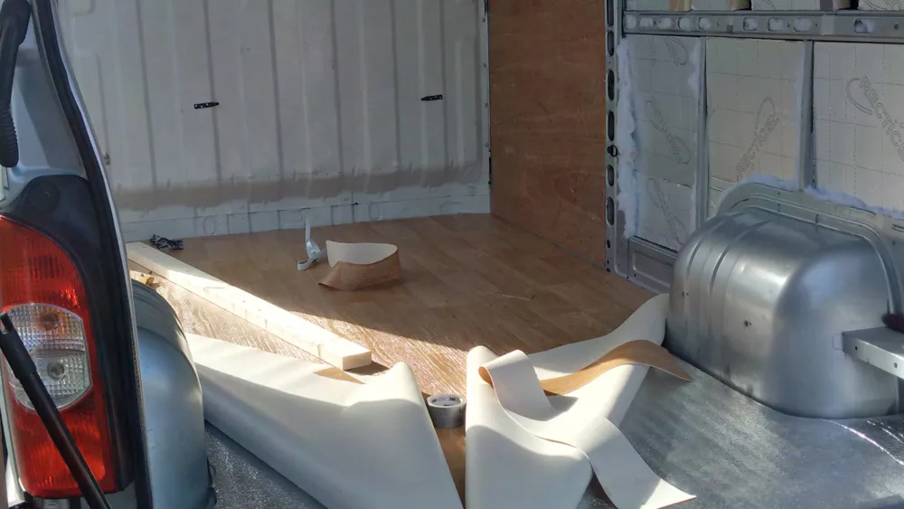 Fitting the wood effect vinyl flooring