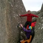 Andy and Kieron boot up for the Crystal Wall climb