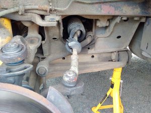 The old tie rod end, and split steering gaiter
