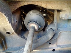 New gaiter in place, and secured with a zip tie