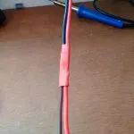 Heatshrink over the soldered connections