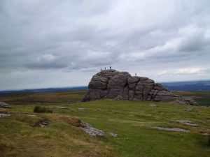 Many people like to climb Haytor Rocks