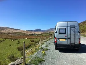 Parked up, with Snowdon in the background