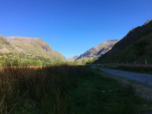 Looking up the Llanberis Pass in Snowdonia