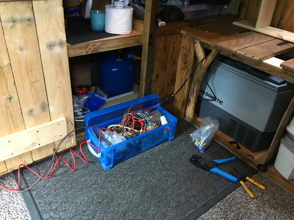 Wiring up the power socket for the fridge